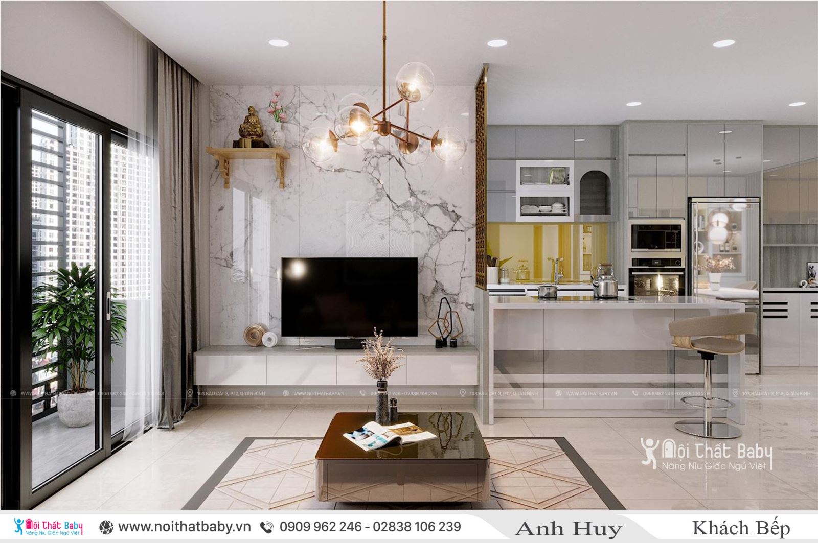 Nội Thất Căn 104m2 Chung cư Emerald Celadon City